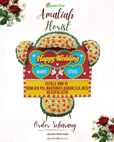 Karangan Papan Bunga Pernikahan di Cibaduyut Kidul